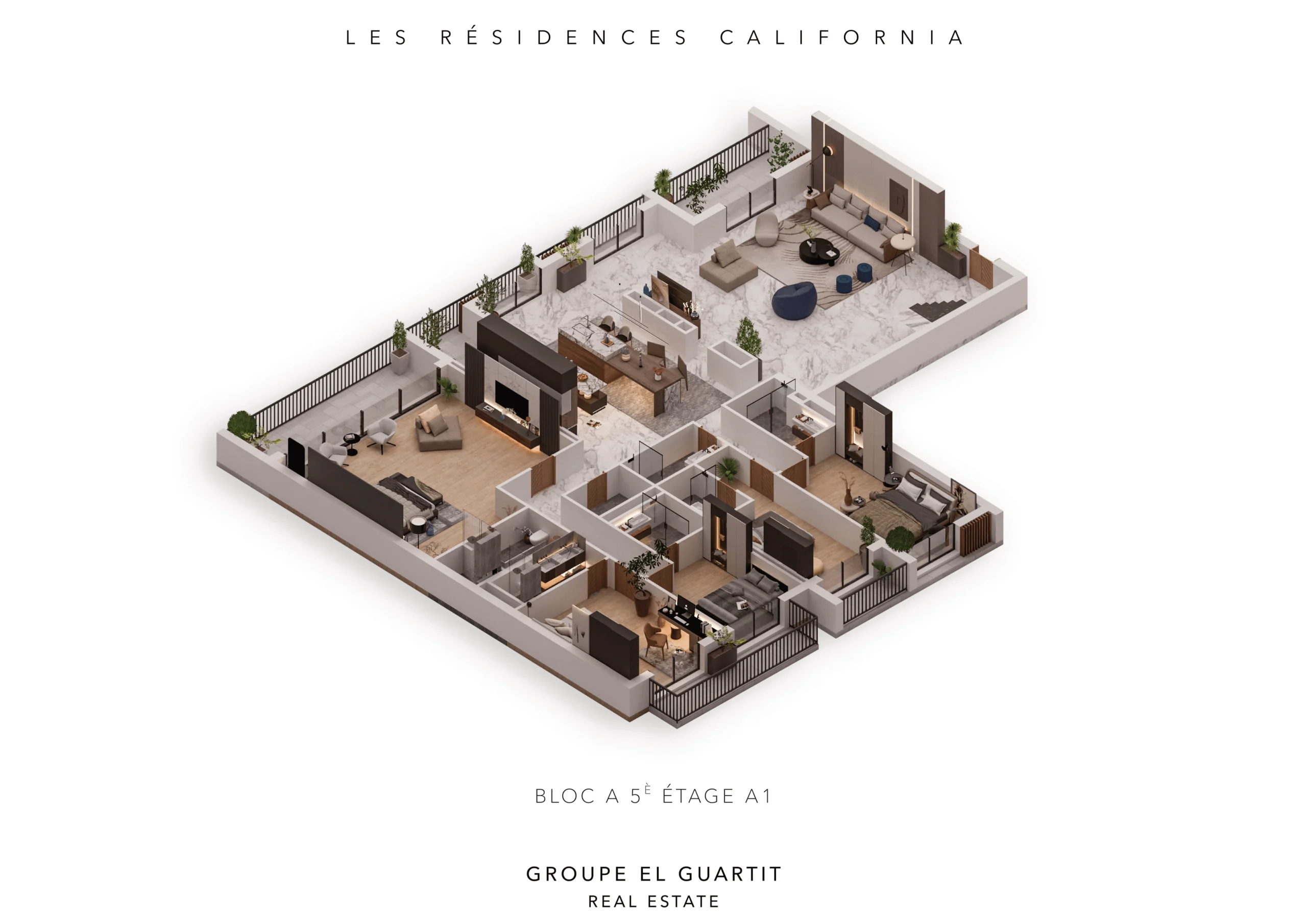 Penthouses from 250 to 500 m²