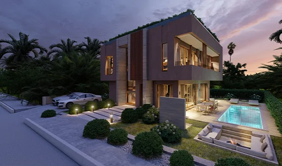 Villa D : 3 suites , 3 SDB , 4 terrasses , 1 ch , 1 hammam marocain ,1 Cinema   