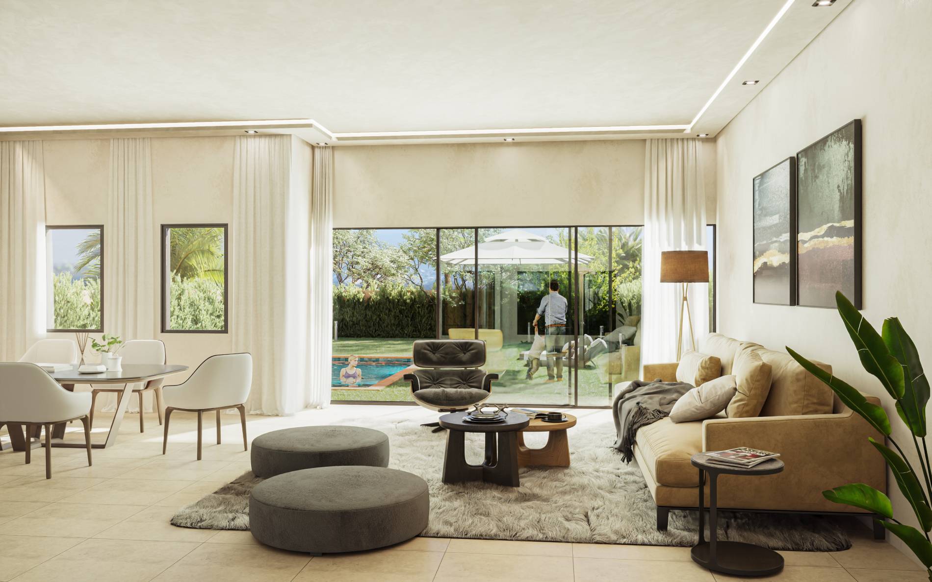 Villas Onyx ( 3 ch - 2 SDB - cuisine équipée- Pisicne -Jardin - 1 parking - Chauffage - Air Conditionne -conditionné ) 