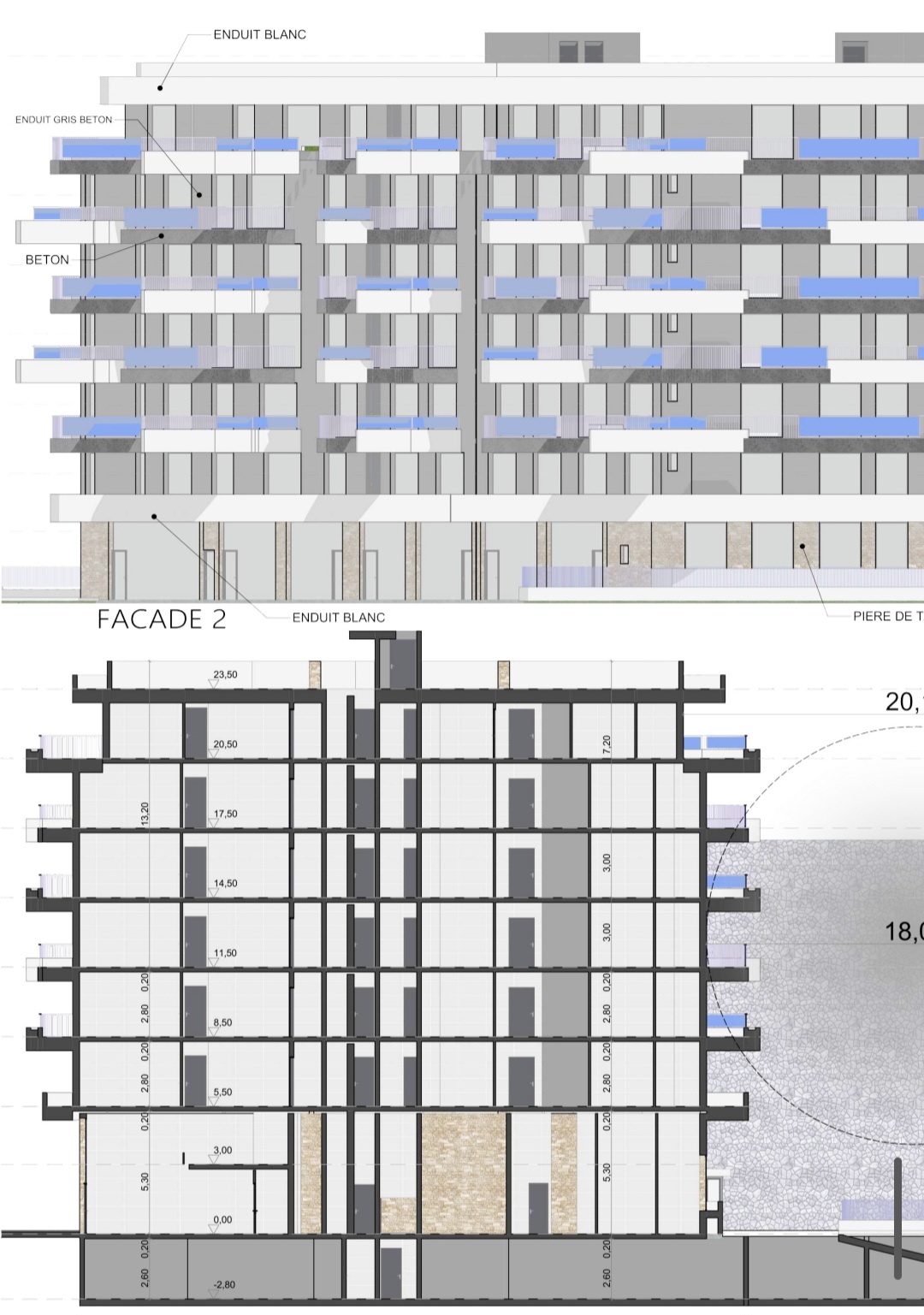 Appartement 3 chambres 2 sdb